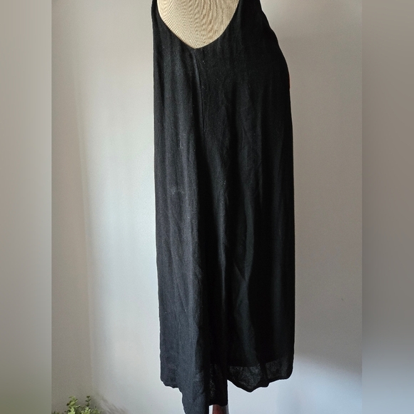 THML Bohemian Black Sleeveless Dress with Embroidered V Neck. Size Small - Picture 5 of 9